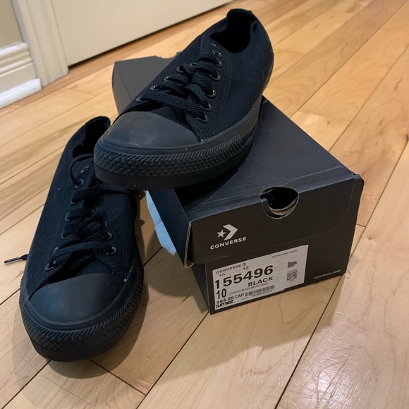 Nwot Converse size 10 black shoes. - Picture 3 of 5
